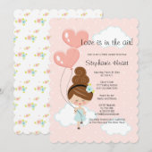 Invitation L'amour est dans l'air Fête des mariées Brunette C (Devant / Derrière)