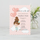 Invitation L'amour est dans l'air Fête des mariées Brunette C (Debout devant)