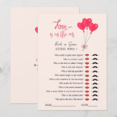 Invitation L'amour est dans l'air jeu de douche devinez qui  (Devant / Derrière)