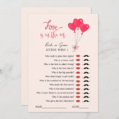 Invitation L'amour est dans l'air jeu de douche Guess Who  (Devant / Derrière)