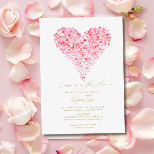 Invitation L'amour est dans l'air Rose Coeur Enterrement de V