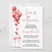 Invitation L'amour est dans l'air Saint-Valentin Cœurs Fête d (Devant)