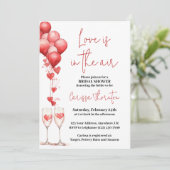 Invitation L'amour est dans l'air Saint-Valentin Cœurs Fête d (Debout devant)