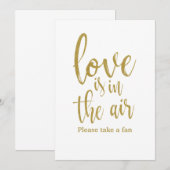 Invitation L'amour est dans l'air signe de ventilateur de mar (Devant / Derrière)