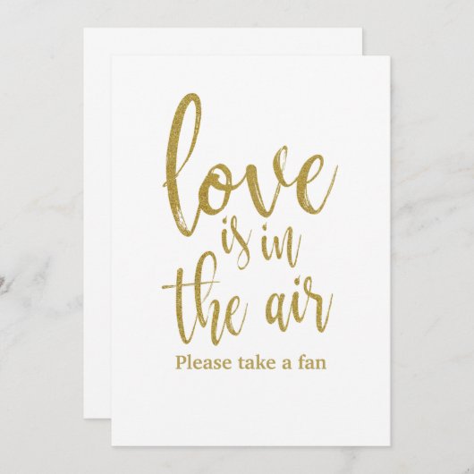 Invitation L'amour est dans l'air un panneau de ventilateur m (Devant / Derrière)