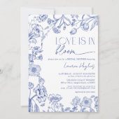 Invitation L'amour est dans le Fleurir Bleu Vintage Floral Sh (Devant)