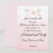 Invitation L'amour est dans le Mariage aérien (Devant / Derrière)