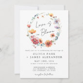 Invitation L'amour est dans le Mariage de fleurs de fleurs (Devant)