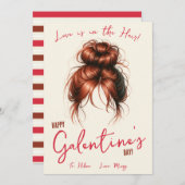 Invitation L'amour est dans les cheveux, Élastique à cheveux, (Devant / Derrière)