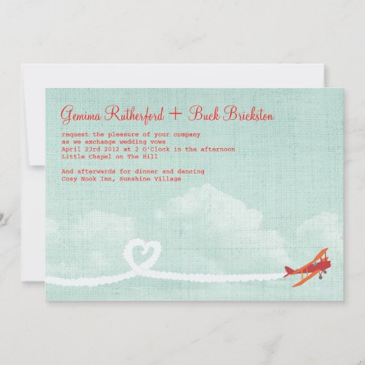 Invitation L'Amour Est Dans L'Invitation Aérienne (Devant)