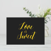 Invitation "L'amour est doux" Faux Panneau de Mariage Chic Fe (Debout devant)