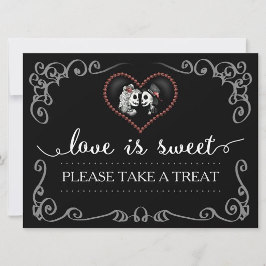 Invitation L'amour est doux Prenez une friandise Signe de squ (Devant)