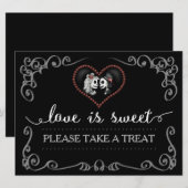 Invitation L'amour est doux, prenez une friandise Squelette d (Devant / Derrière)