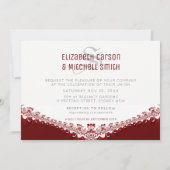 Invitation L'amour est doux Rouge+Blanc Lace Mariage (Dos)