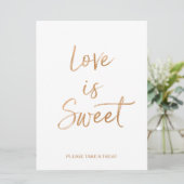 Invitation L'amour est doux Signe | Lettre de rose dorée de s (Debout devant)