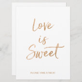 Invitation L'amour est doux Signe | Lettre de rose dorée de s (Devant / Derrière)