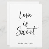 Invitation L'amour est doux Signe | Lettre main stylisée (Devant / Derrière)