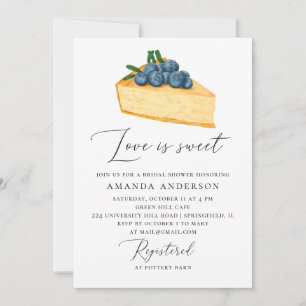 Invitation L'amour est doux. Tea cake brunch douche nuptiale
