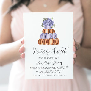 Invitation L'amour est doux (Tour de macarons) Baby shower