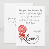 Invitation L'amour est doux xoxo valentine (Devant / Derrière)