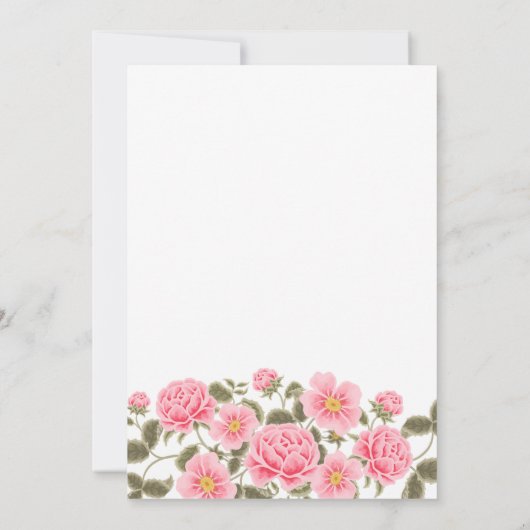 INVITATION L'AMOUR EST EN BLOOM ASSEZ ROSE ROSES SAUVAGES (Dos)