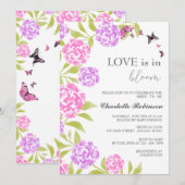Invitation L'Amour Est En Fête des mariées De Fleur (Devant / Derrière)