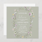 Invitation L'Amour Est En Fête des mariées De Fleur Sage Carr (Devant / Derrière)