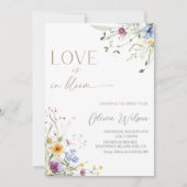 Invitation L'amour est en Fête des mariées de fleurs - Élégan (Devant)