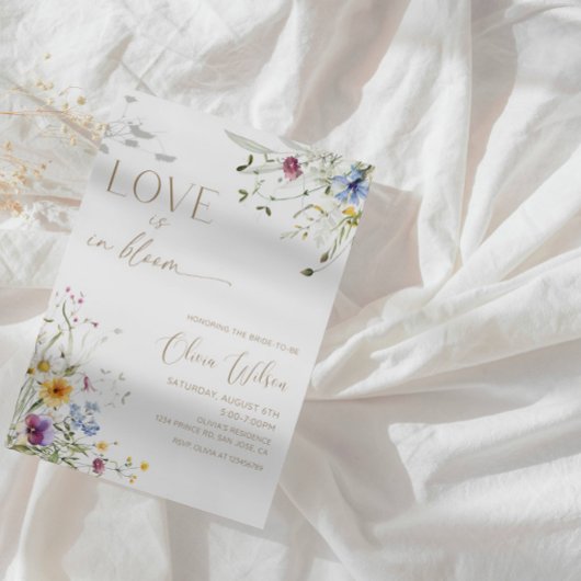 Invitation L'amour est en Fête des mariées de fleurs - Élégan