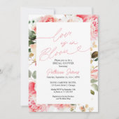 Invitation L'Amour Est En Fête des mariées Fleurie Blush Flor (Devant)