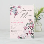 Invitation L'Amour Est En Fête des mariées Florale Rose Fleur (Debout devant)