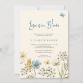 Invitation L'amour est en fleur aquarelle fleurie nuptiale (Devant)