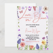 Invitation l'amour est en fleur brunch et bulle douche nuptia (Devant / Derrière)