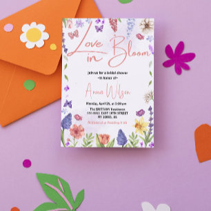 Invitation l'amour est en fleur brunch et champagne shower de