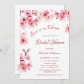 Invitation L'Amour Est En Fleur | Fête des mariées cerise en  (Devant / Derrière)