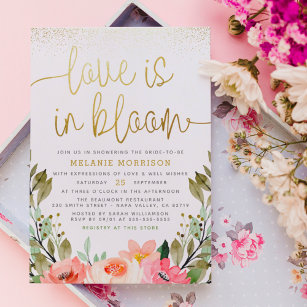 Invitation L'Amour Est En Fleur   Fête des mariées florale Go