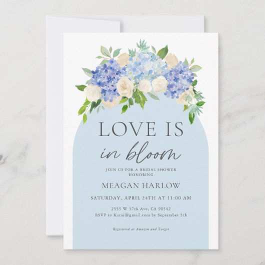 Invitation L'Amour Est En Fleur Fête des mariées Hydrangea (Devant)