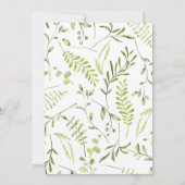 Invitation L'amour est en fleur | Fête des mariées verte (Dos)