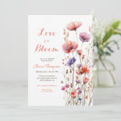 Invitation L'amour est en fleur fleur sauvage fleurie douche (Debout devant)