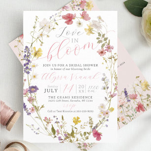 Invitation L'Amour Est En Fleur Fleur sauvage Garden Fête des