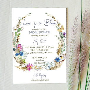 Invitation L'amour est en fleur fleur sauvage nuptiale douche