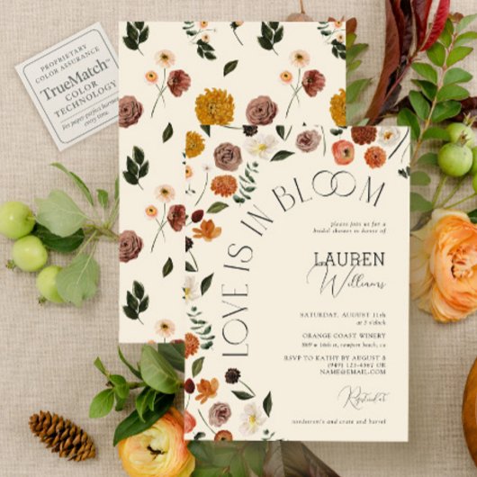 Invitation L'Amour Est En Fleur Rustique Fête des mariées Flo