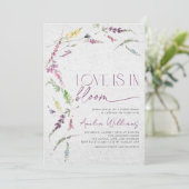 Invitation L'amour est en fleur Rustique Fleur sauvage aquare (Debout devant)