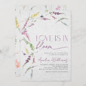 Invitation L'amour est en fleur Rustique Fleur sauvage aquare (Devant / Derrière)