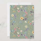 Invitation L'Amour Est En Fleur Sage Fête des mariées Verte (Dos)