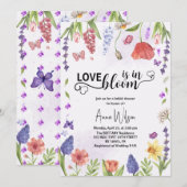 Invitation l'amour est en fleur violet fleur sauvage douche n (Devant / Derrière)