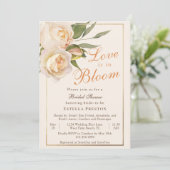 Invitation L'amour est en Fleur White Roses Fête des mariées  (Debout devant)