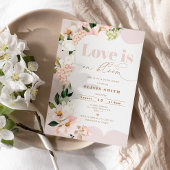Invitation L'amour est en fleurs blush fleuris douche nuptial