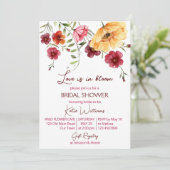 Invitation L'amour est en fleurs bordeaux fleurs nuptiale dou (Debout devant)