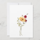 Invitation L'amour est en fleurs bordeaux fleurs nuptiale dou (Dos)